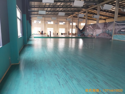 紹興柯橋群賢198文創(chuàng)園體育木地板施工案例