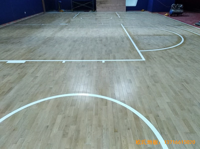 天津魯能城購物中心籃球館體育地板施工案例