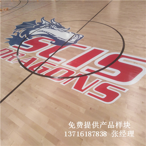 上海長寧行業(yè)學(xué)校室內(nèi)籃球體育場運動木地板案例